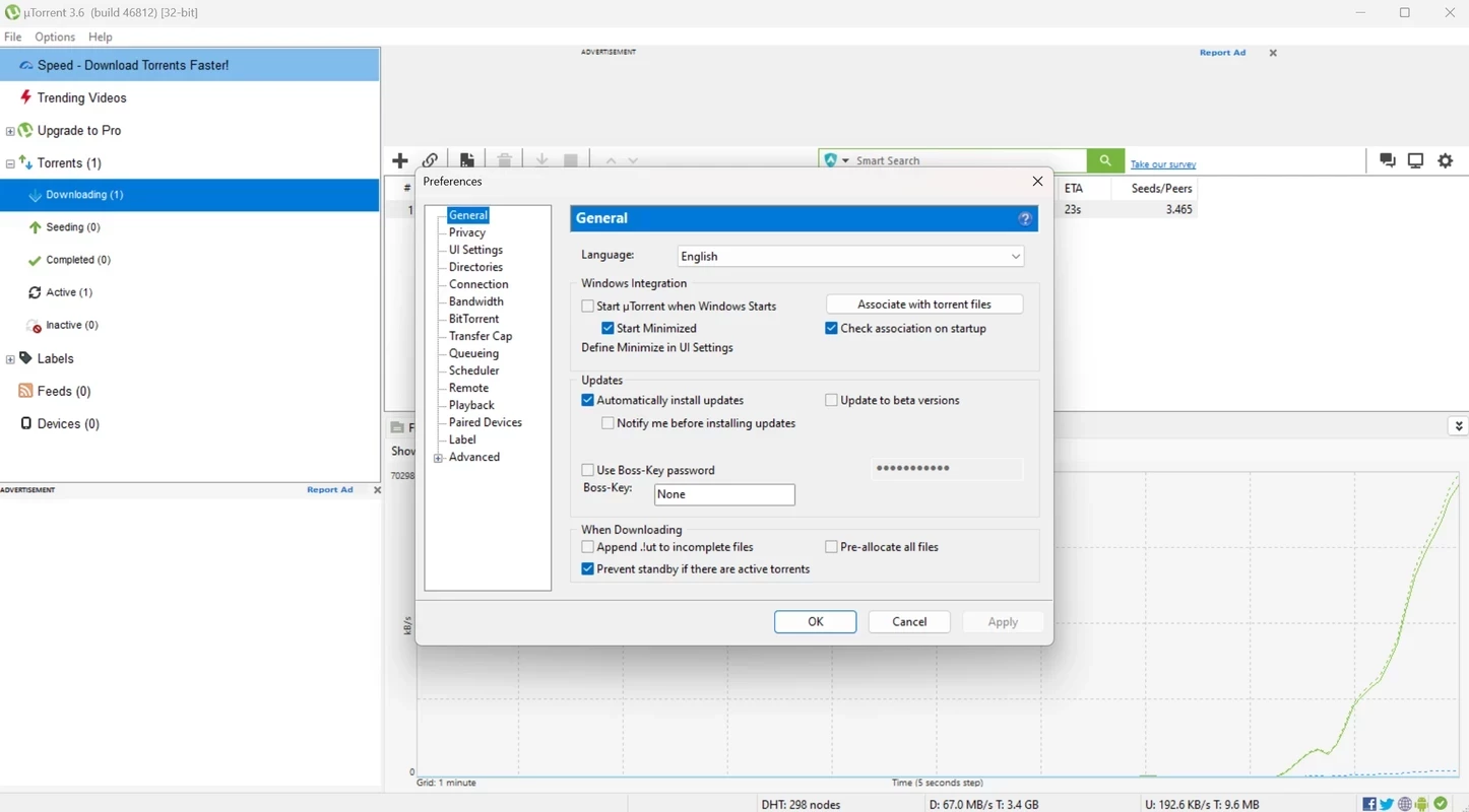 uTorrent — tangkapan layar 4